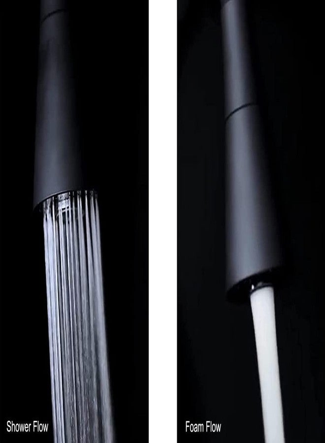 SPAZIO صنبور حوض مرن SPAZIO Vignette Flexo SmartBuy - Flxo Play (مع خرطوم سيليكون مرن بزاوية 360 درجة ونمط تدفق مزدوج) صنبور ماء ساخن/بارد مع شفة جدارية - أسود، كروم - Image 3